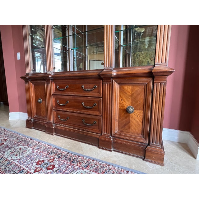 Dining Buffet and Hutch With Glass Doors and Shelves by Lexington For Sale - Image 9 of 12