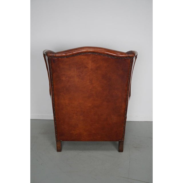 Vintage Dutch Cognac Colored Leather Club Chair For Sale - Image 14 of 17