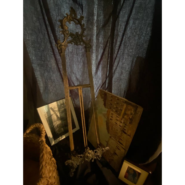 Antique Decorative Picture Stand, English, Brass, Book Rest, Easel, Art Nouveau For Sale - Image 4 of 12
