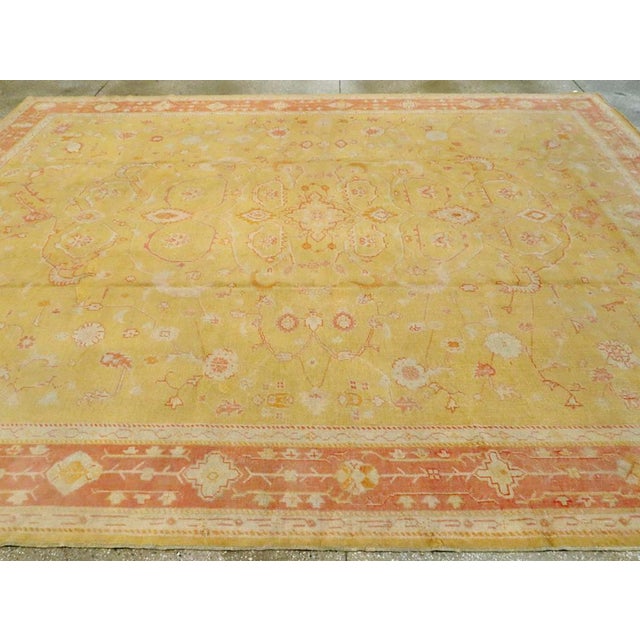 Early 20th Century Galerie Shabab Collection Early 20th Century Turkish Oushak Room Size Carpet For Sale - Image 5 of 7