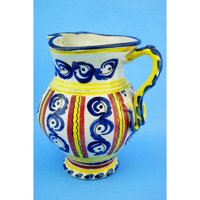 Antique Ceramic Jug Vase with a Two-Headed Eagle, Pesaro, Italy For Sale - Image 4 of 18