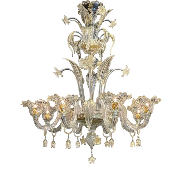 Venetian Style Murano Glass Chandeliers For Sale