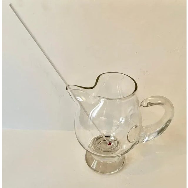 Glass Rounded Martini Pitcher with Stirrer For Sale In Los Angeles - Image 6 of 9