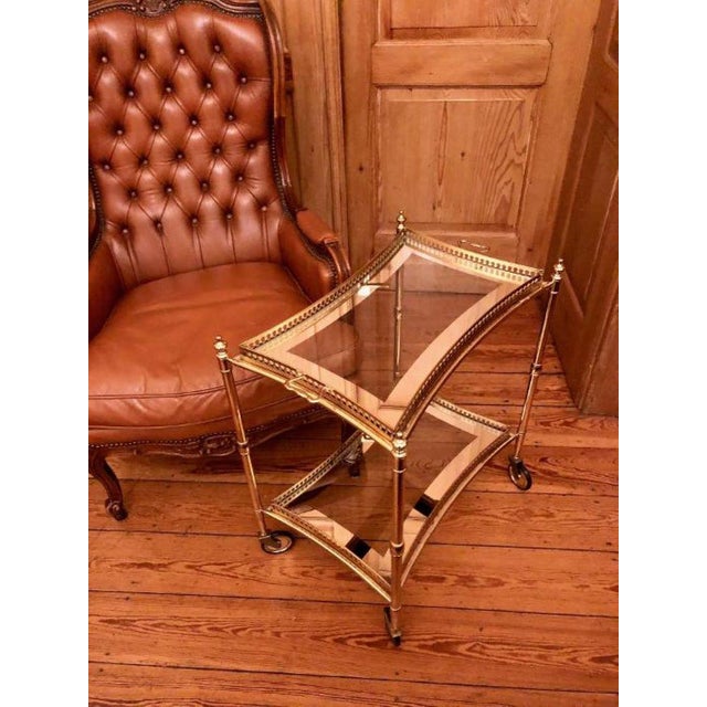 Hollywood Regency Bar Trolley in Brass, 1950s For Sale - Image 6 of 7