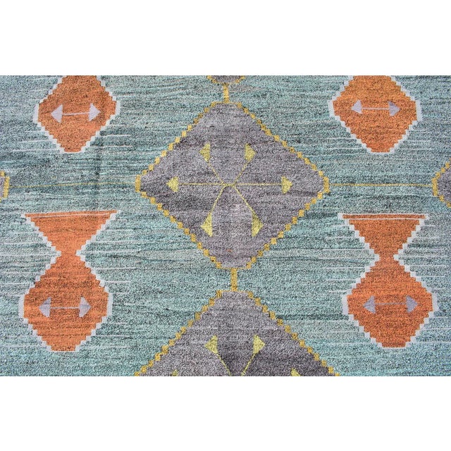 Modern Turkish Flatwoven Kilim Rug - 12'3" X 9'1" For Sale - Image 3 of 4