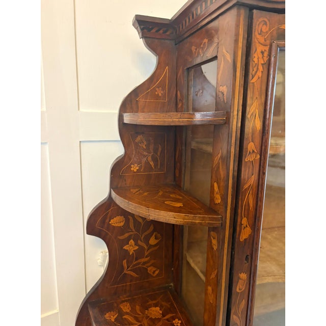 Late 18th Century Antique Dutch Marquetry Walnut Bureau Bookcase, 1780 For Sale - Image 5 of 18