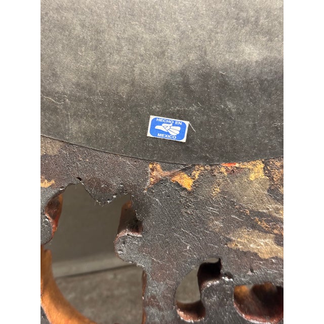 Mexican Rococo Revival Oval Gold Finish Wall Mirror, Late 20th Century For Sale - Image 12 of 12