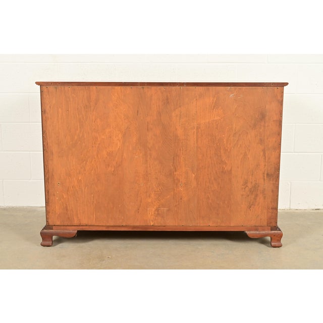 L. & J. G. Stickley Georgian Solid Cherry Wood Eight-Drawer Double Dresser, Circa 1950s For Sale - Image 15 of 16