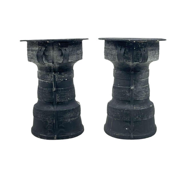 Late 20th Century Frog Drum Metal Outdoor Side Table - Large For Sale - Image 4 of 5