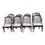 1970s Klismos Style Black Dining Room Chairs - 2 Armchairs and 6 Side Chairs - Set of 8 For Sale