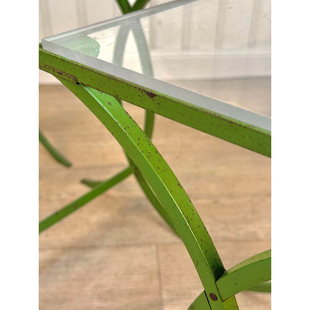 Mid-Century Avocado Green Outdoor Nesting Patio Tables - Set of 3 For Sale - Image 9 of 10