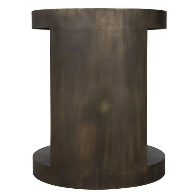 Not Yet Made - Made To Order NOIR Chrysler Side Table, Iron with Aged Brass Finish For Sale - Image 5 of 5