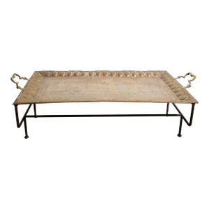 Antique Islamic Mughal Rectangular Copper Metal Tray Table