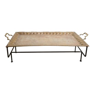 Monumental Islamic Qur'anic Calligraphy Copper Tray Coffee Table, Circa 1920 For Sale