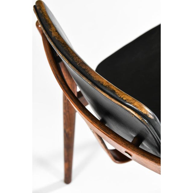 Dining Chairs in Leather and Rosewood attributed to Arne Vodder, 1960s, Set of 6 For Sale - Image 11 of 12
