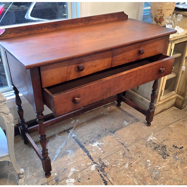 1920s Vintage Early American Wooden Desk / Sideboard For Sale - Image 5 of 9