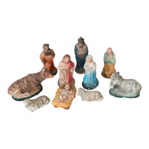 Italian Nativity Mid Century 10 Pc Creche Christmas