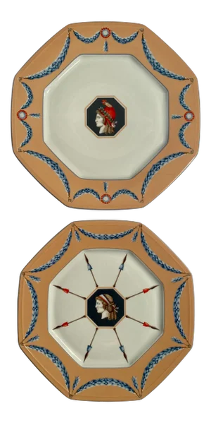1980s Neoclassical Charles Field Haviland Limoges French Revolution Bicentennial Plates - a Pair