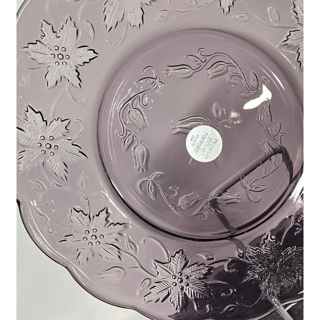 Amethyst Poinsettia Dessert/ Salad Plates- Set of Four For Sale - Image 6 of 11