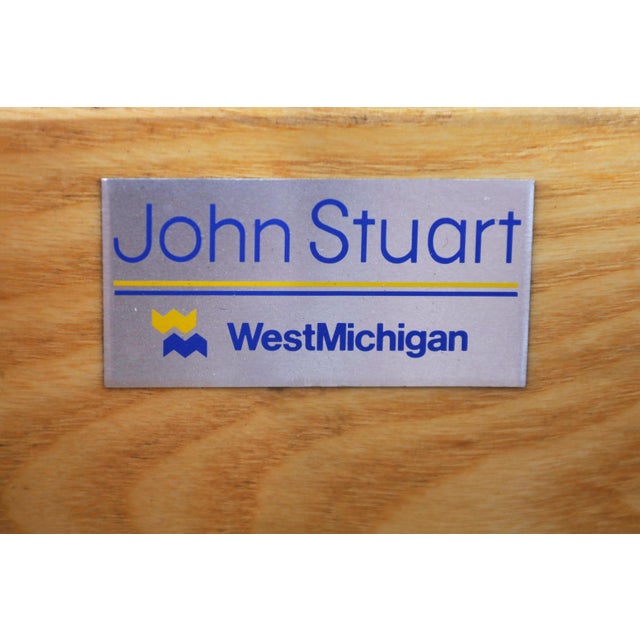 Vintage Burl Wood and Bronze Freestanding Wall Unit by John Stuart For Sale - Image 13 of 13