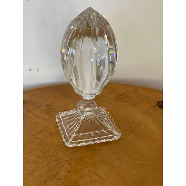 Shabby Chic 1960s 7” Lead Vit Crystal Finisl Glass Paperweight For Sale - Image 3 of 3