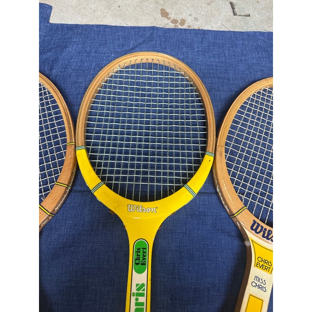 American Trio of Vintage Chris Evert Wilson "Miss Chris" Tennis Rackets For Sale - Image 3 of 5