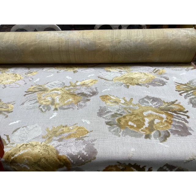 2000 - 2009 7 Yards of Cut Velvet Floral Upholstery Fabric For Sale - Image 5 of 6