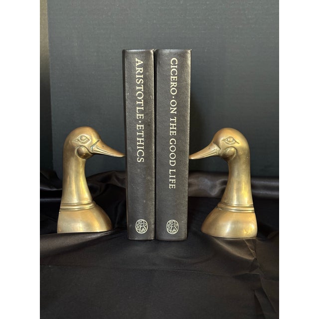 1970s 2 Vintage Brass Duck MCM Bookends - Sarreid Ltd. Style For Sale - Image 5 of 6