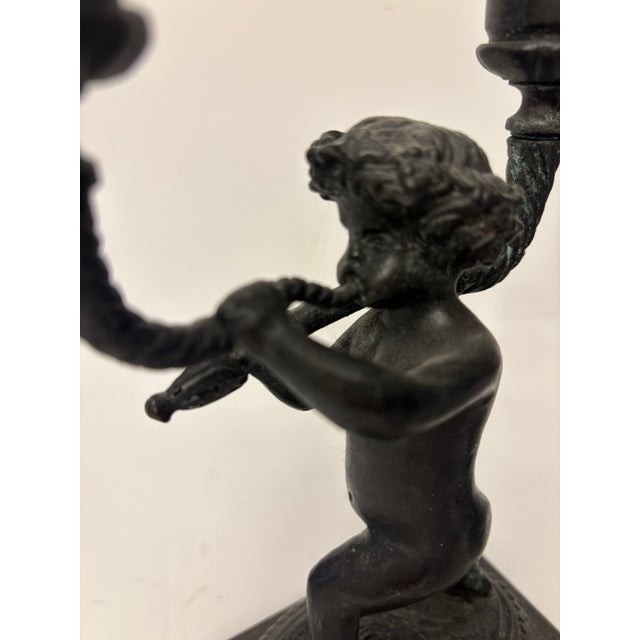 Maitland - Smith Pair of Maitland Smith Cherub Candle Operas For Sale - Image 4 of 11