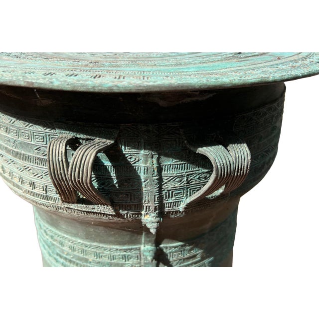 Early 20th Century Early 20th Century Matched Pair of Laotian Bronze Rain Drums For Sale - Image 5 of 5