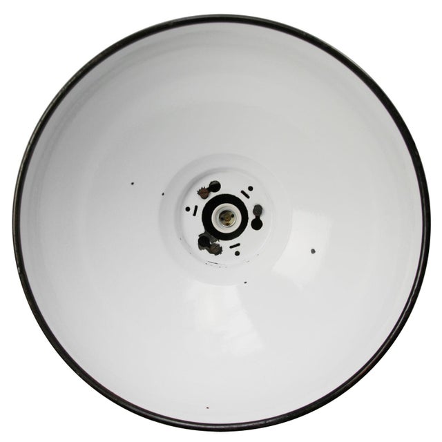1950s Vintage Industrial Dutch Black Enamel Ceiling Lamp from Philips, 1950s For Sale - Image 5 of 6