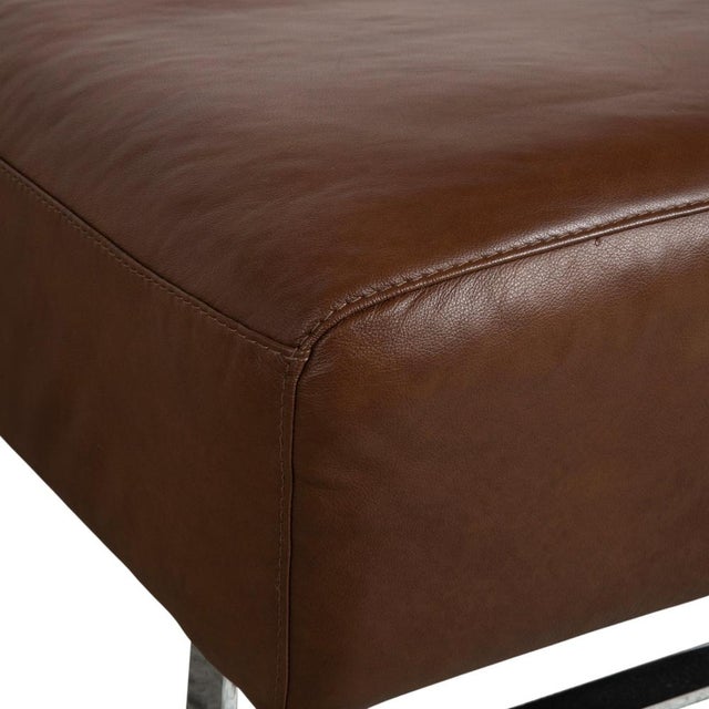 Animal Skin Leather Alessiio Stool in Brown Mocha from Willi Schillig For Sale - Image 7 of 11