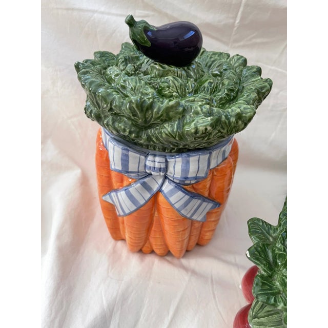 1990s Fitz & Floyd Vegetable Garden Bouquet Canister Set For Sale - Image 5 of 9