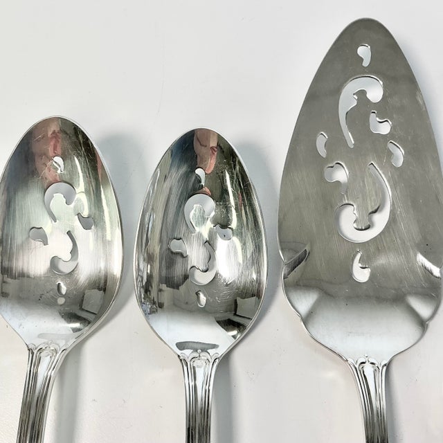 1970s Vintage Traditional Hollywood Regency Silver Plate Flatware - Set of 71 For Sale - Image 15 of 18