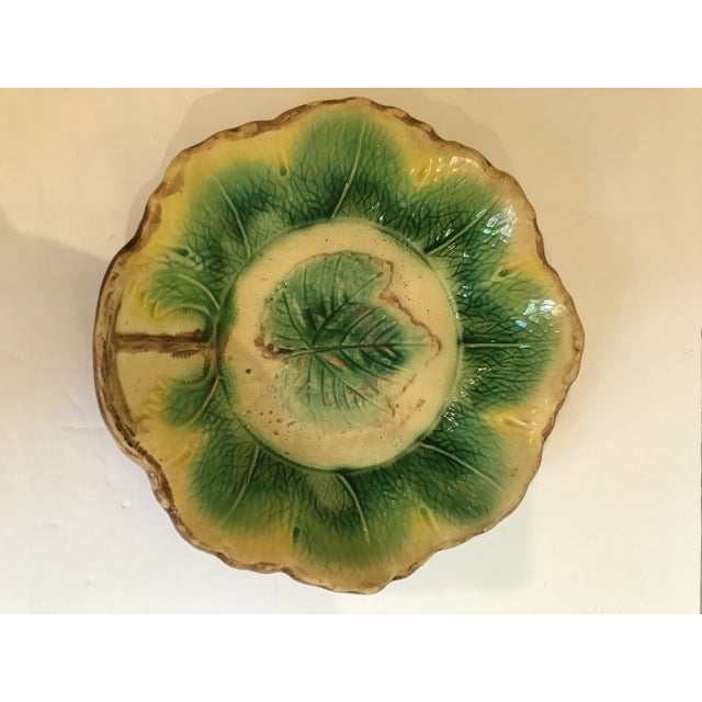 English Majolica Leaf Bowl For Sale - Image 9 of 9