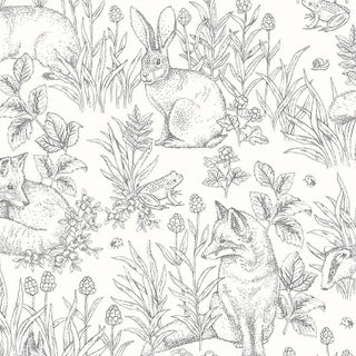 Borastapeter Forest Friends Wallpaper in Ivory For Sale