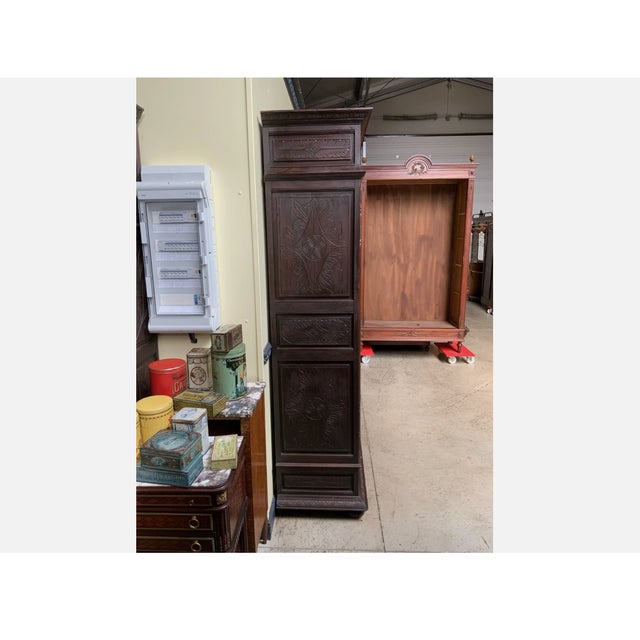 Late 19th Century Antique Wardrobe in Chestnut, 1880 For Sale - Image 5 of 11