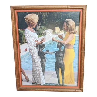 Slim Aarons "Helen and Nelda by the Pool" Framed Photograph Art For Sale