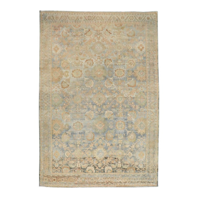 Antique Zabihi Collection Persian Mahal Light Blue Field Rug - 7' x 10' For Sale