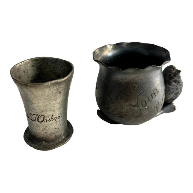 Antique Pot Metal Vessels- Set of 2 For Sale