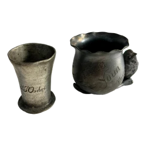 Antique Pot Metal Vessels- Set of 2