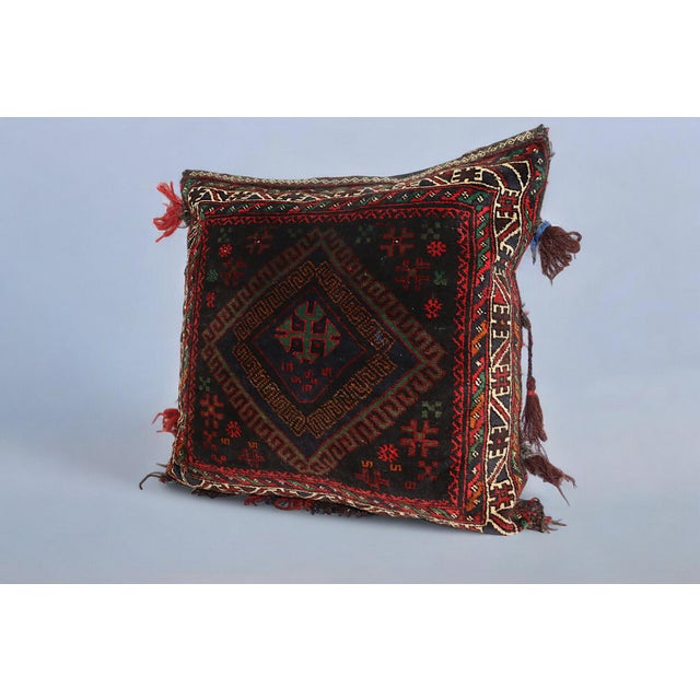 Vintage Afghan Nomad Rug Seat Cushion Cover, 1970s For Sale - Image 9 of 14