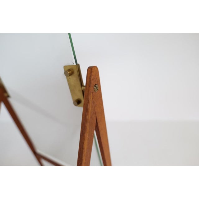 Brown Large Mid-Century Swedish Brass and Teak Table Mirror from Hans-Agne Jakobsson For Sale - Image 8 of 18