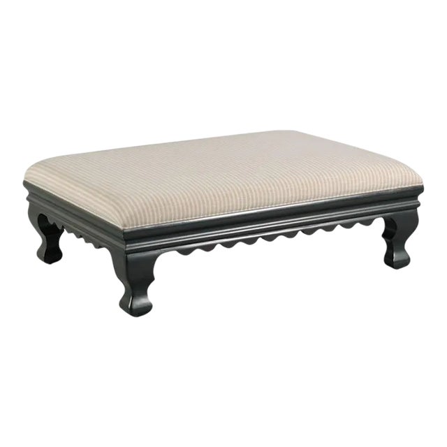 Celerie Kemble for Woodbridge Cintra Ottoman in Amsterdam Black For Sale