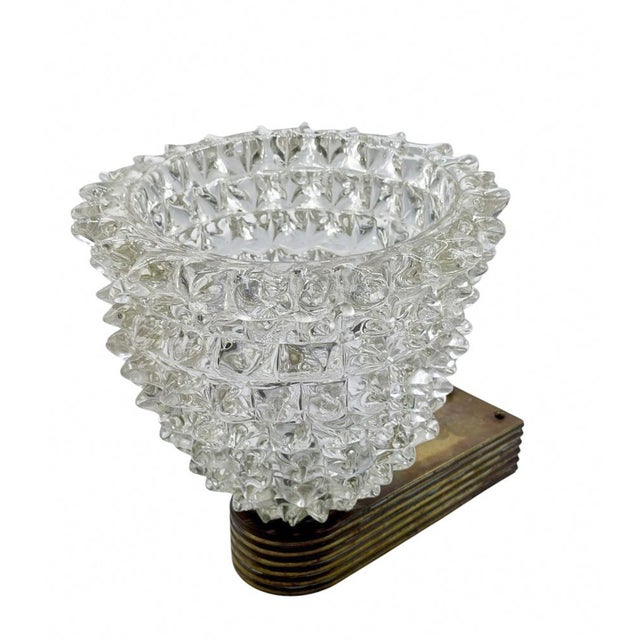An elegant vintage wall sconce designed by the renowned master Ercole Barovier for Barovier & Toso. The shade is crafted...