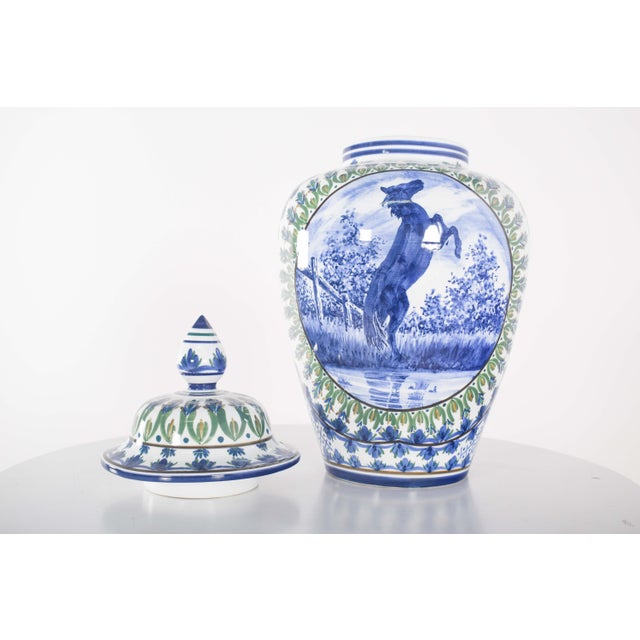 Ceramic Vase with Lid in Alfe Porcelain, Portugal, 1950s For Sale - Image 7 of 10