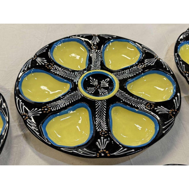 Earthenware Oyster Service from Quimper, 1950s, Set of 6 For Sale - Image 4 of 7