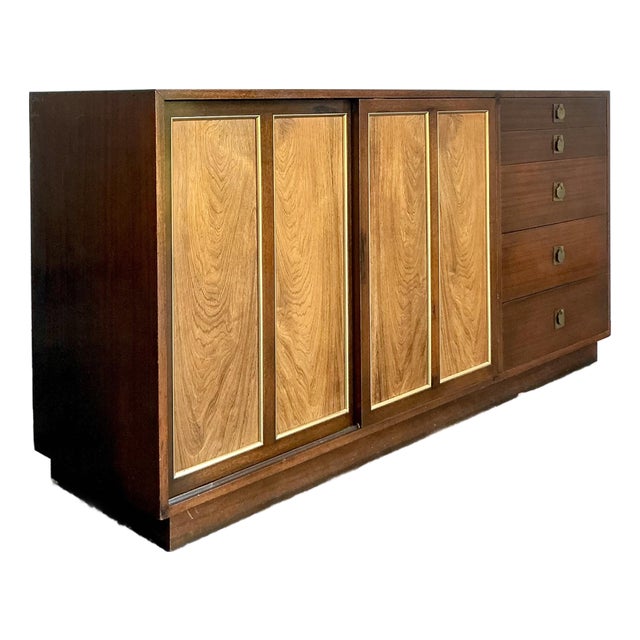 Vintage MCM Harvey Probber Sliding Door Credenza For Sale