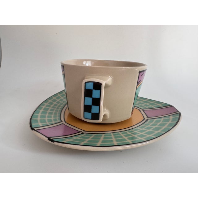 Rosenthal Flash One Coffee Cup with Saucer by Dorothy Hafner for Rosenthal, Germany, 1980s, Set of 2 For Sale - Image 4 of 7