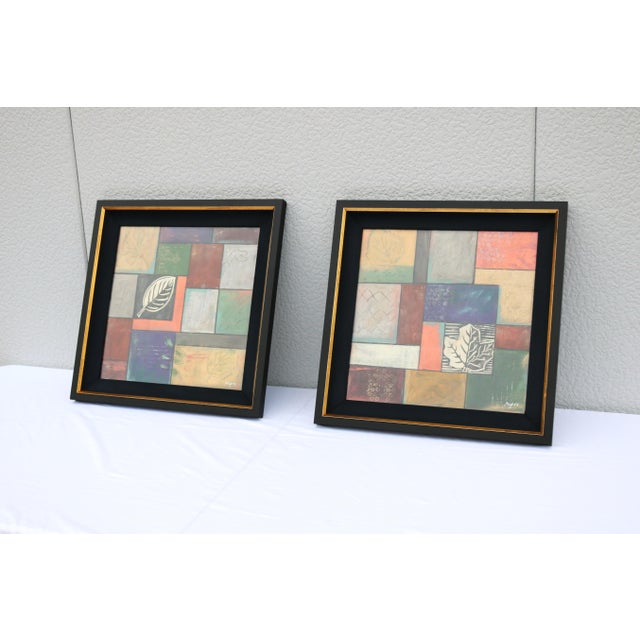 Jodi Reeb-Myers Information/Linear Abstract Mixed-Media & Collage Artwork - A Pair For Sale In New York - Image 6 of 18